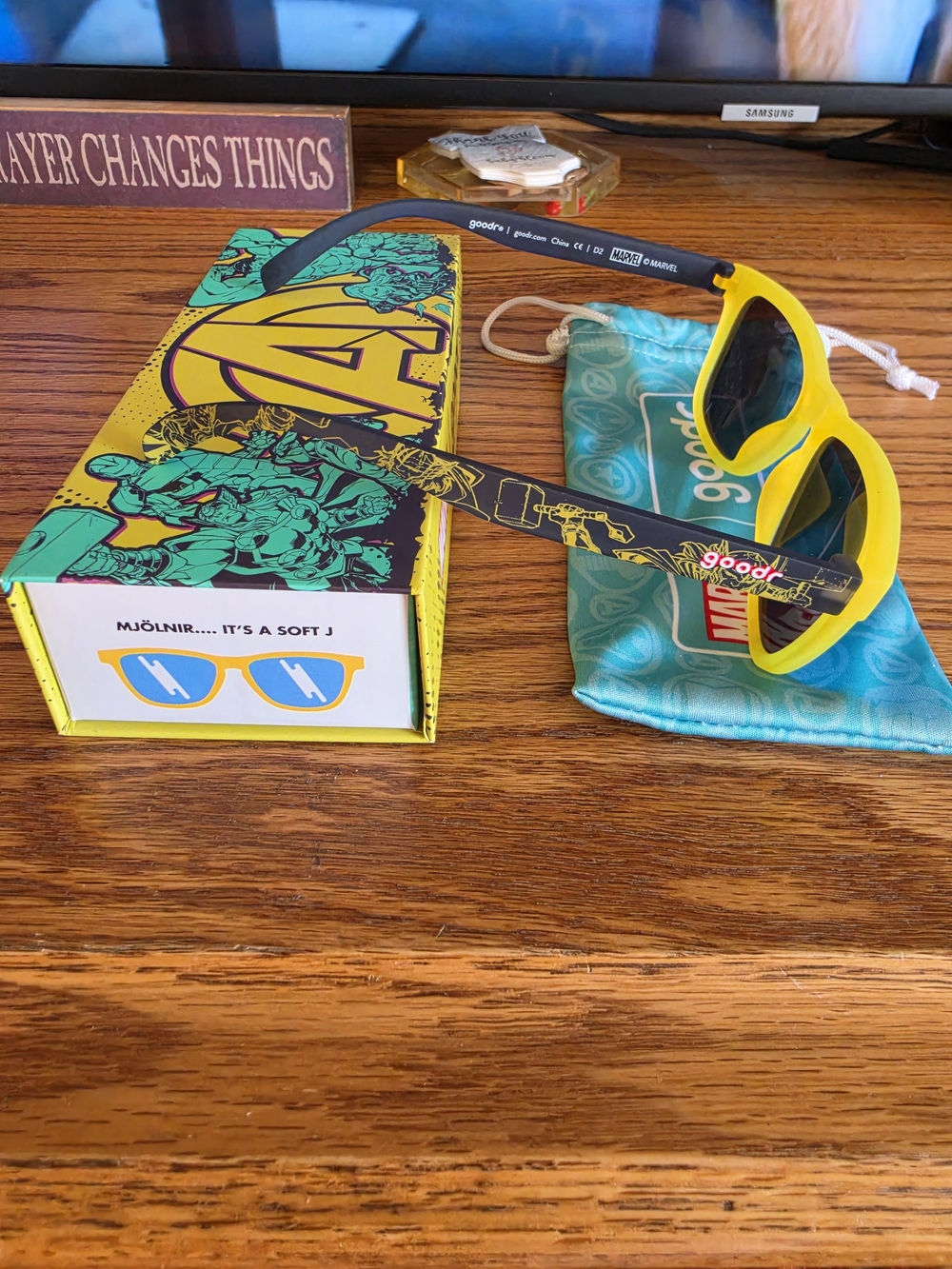 Goodr Marvel-themed Yellow & Black Sunglasses for Men